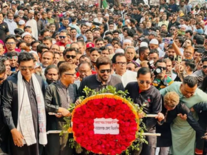 নারায়ণগঞ্জে ভাষা শহীদদের প্রতি জেলা বিএনপির শ্রদ্ধা